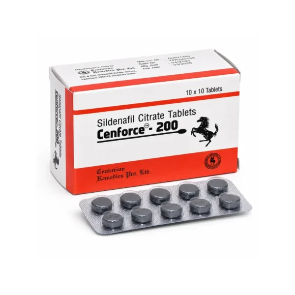 Cenforce 200 mg Viagra genérico con Sildenafil 200 mg en caja y blíster